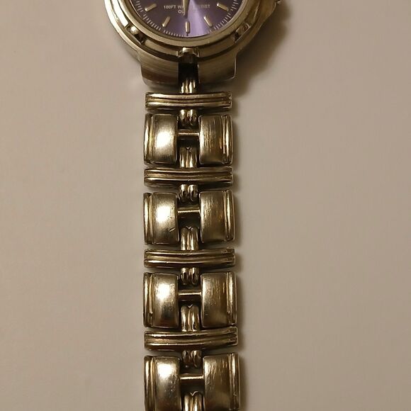 Claremont 100FT WR Silver Tone Blue Dial Date Quartz Watch Japan Movt 56-149 - Picture 9 of 13